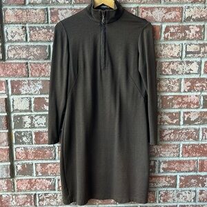 J.McLaughlin Bedford Knit Brown Zip Neck/Sleeves Dress